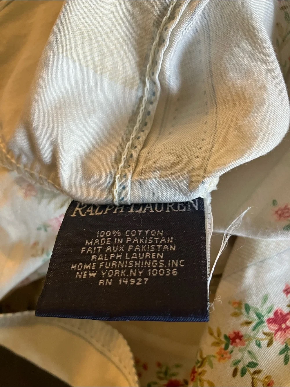 Ralph Lauren Alderwood Julianne Vintage King Pillowcase Flowers Striped AS IS.